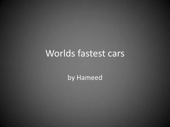 worlds fastest cars
