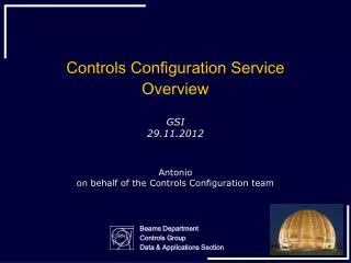 Controls Configuration Service O verview