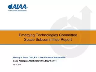 Emerging Technologies Committee Space Subcommittee Report