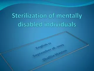 Sterilization of mentally disabled individuals