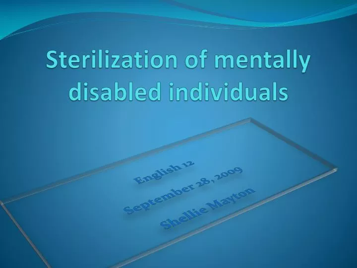 sterilization of mentally disabled individuals