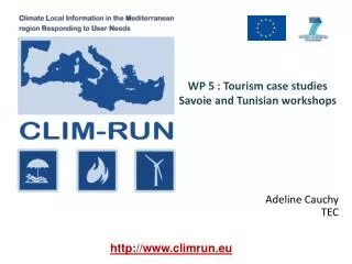 WP 5 : Tourism case studies Savoie and Tunisian workshops