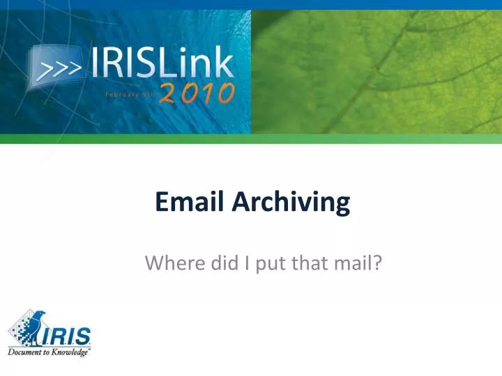 email archiving