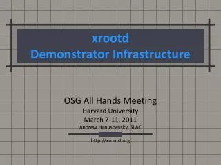 xrootd Demonstrator Infrastructure