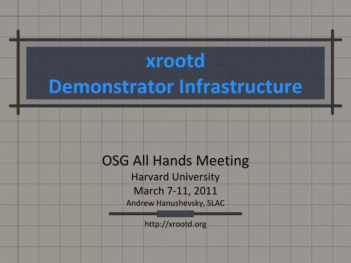 xrootd demonstrator infrastructure