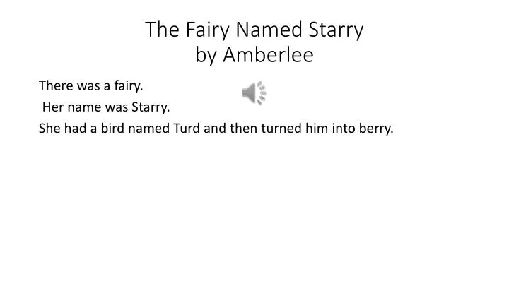 the fairy named starry by amberlee