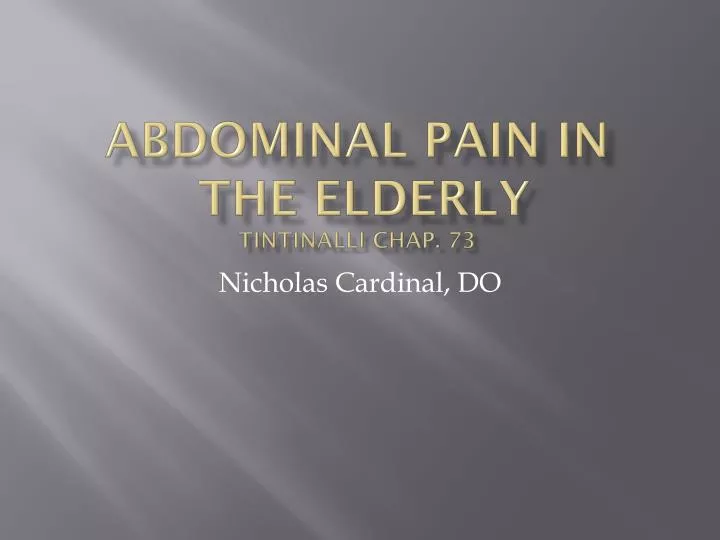 abdominal pain in the elderly tintinalli chap 73