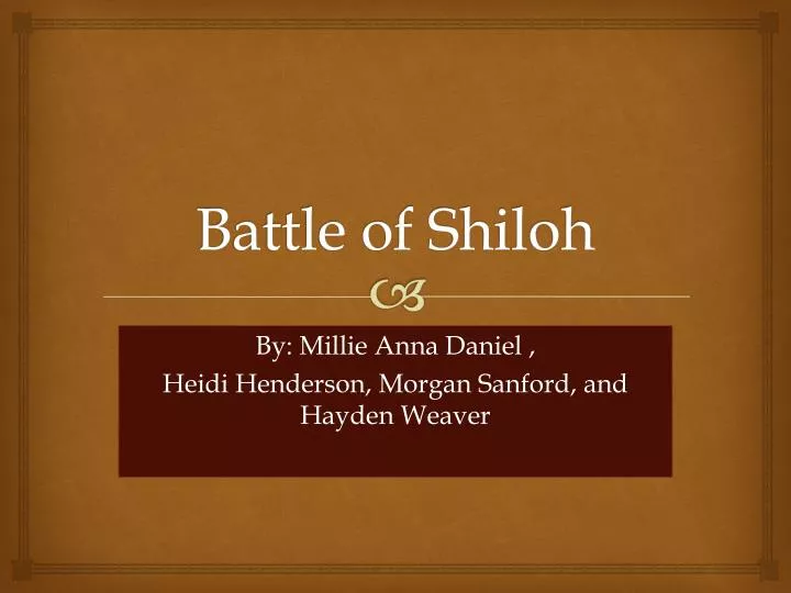 battle of shiloh