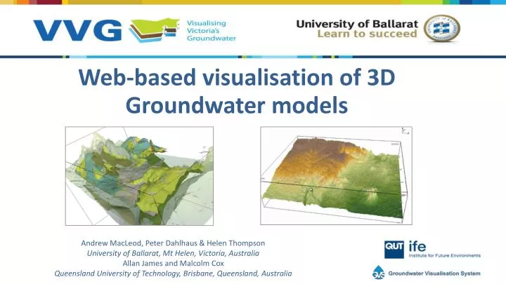 web based visualisation of 3d groundwater models