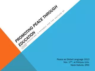 promoting peace through education