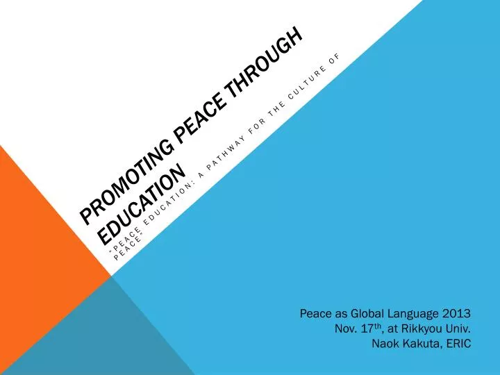 promoting peace through education