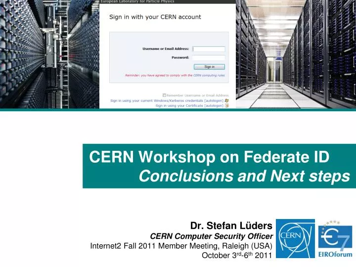 cern workshop on federate id conclusions and next steps