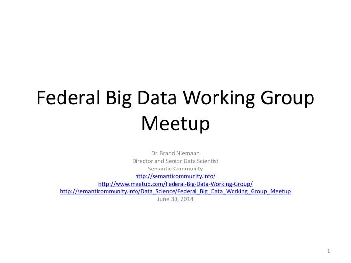 federal big data working group meetup