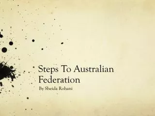 Steps To Australian Federation