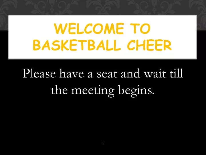 welcome to basketball cheer