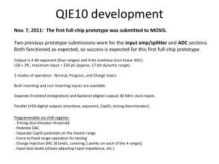 QIE10 development
