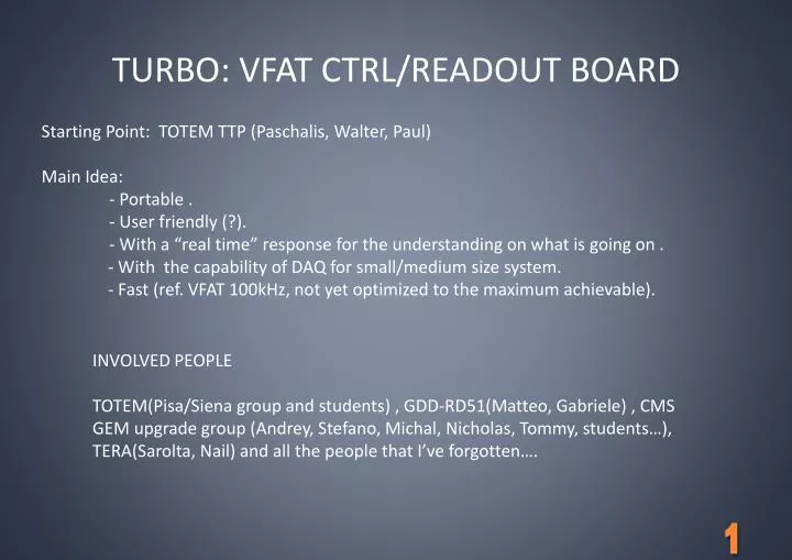 turbo vfat ctrl readout board