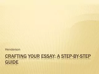 Crafting Your Essay: a step-by-step guide