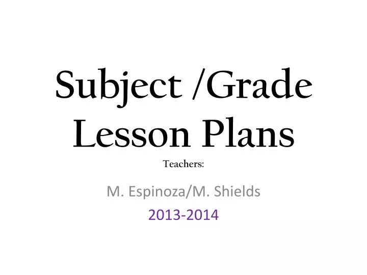 subject grade lesson plans teachers