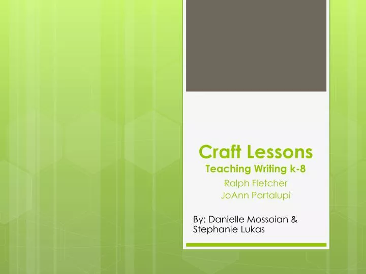 craft lessons teaching writing k 8