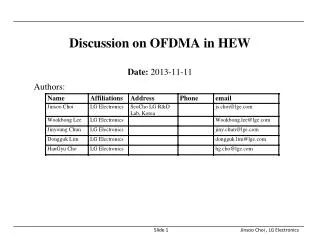 Discussion on OFDMA in HEW