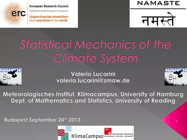 statistical mechanics of the climate system