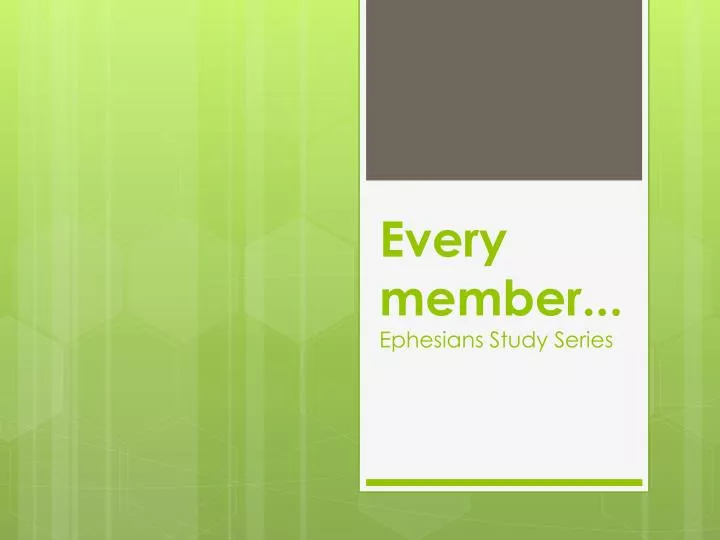 every member ephesians study series