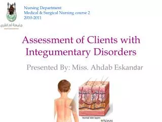 Assessment of Clients with Integumentary Disorders
