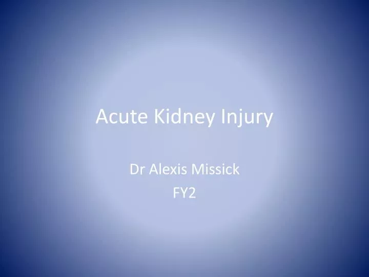 acute kidney injury