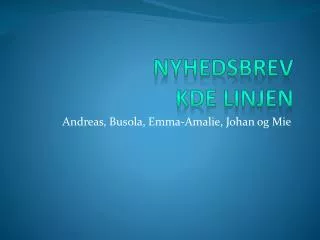 nyhedsbrev kde linjen