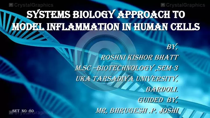 systems biology approach to model inflammation in human cells