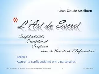 l art du secret