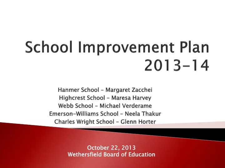 school improvement plan 2013 14