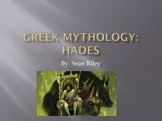 Greek Mythology: Hades