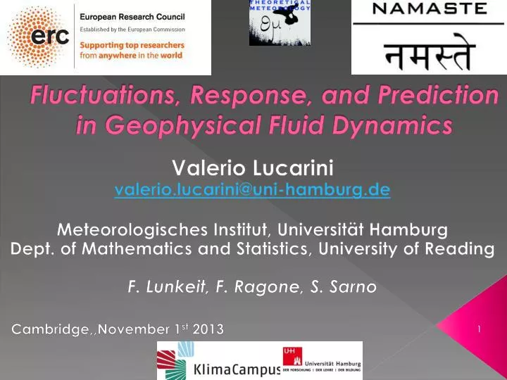 fluctuations response and prediction in geophysical fluid dynamics
