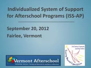Individualized System of Support for Afterschool Programs (ISS-AP)