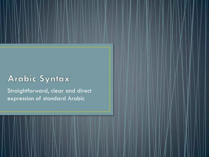 arabic syntax