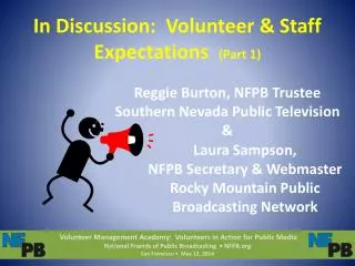 In Discussion: Volunteer &amp; Staff Expectations (Part 1)