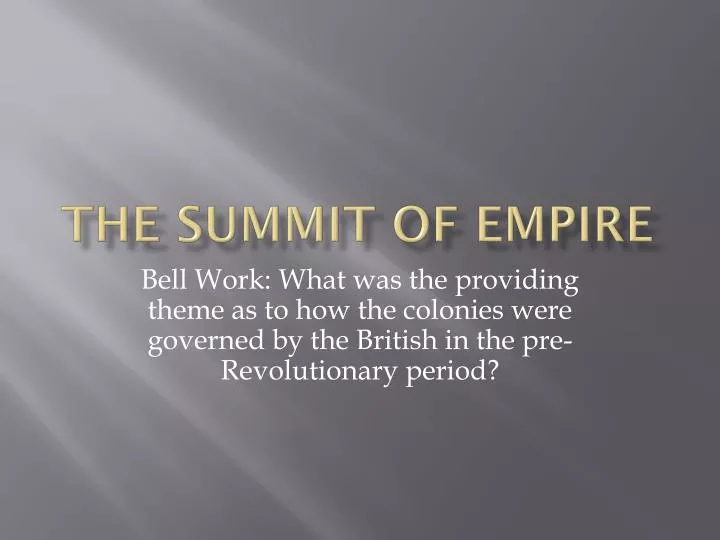 the summit of empire