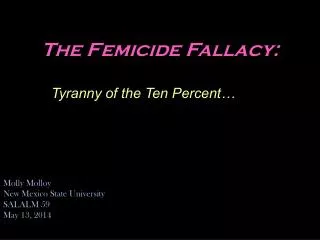 The Femicide Fallacy: