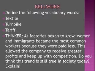 bellwork