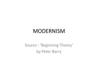 MODERNISM