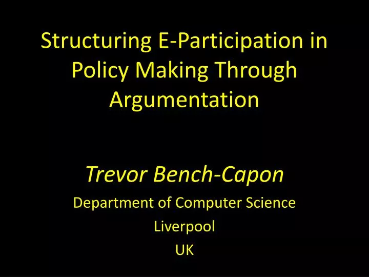 structuring e participation in policy making through argumentation