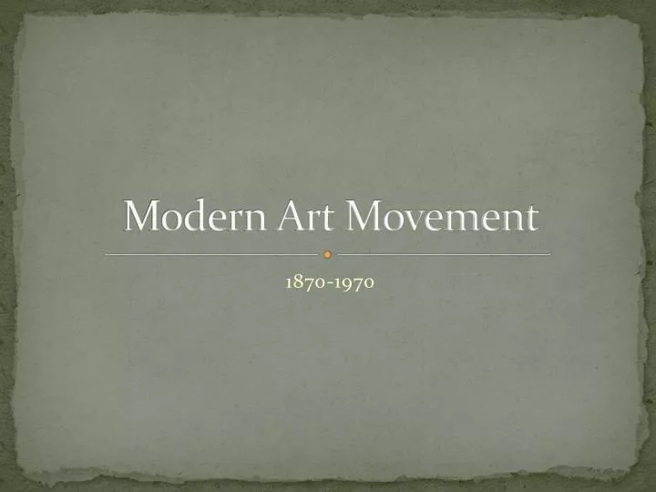modern art movement
