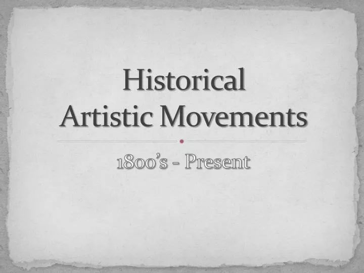 historical artistic movements