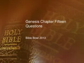 Genesis Chapter Fifteen Questions
