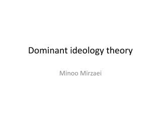 Dominant ideology theory