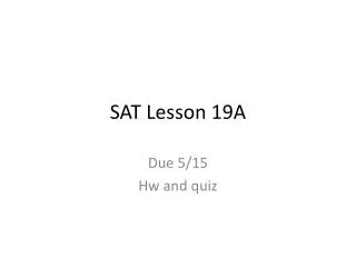 SAT Lesson 19A