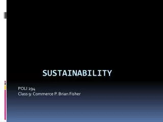 Sustainability