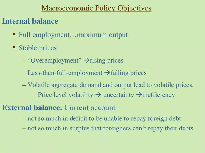 macroeconomic policy objectives
